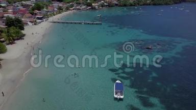 马提尼克岛和加勒比海<strong>岛屿</strong>的海滩鸟瞰图